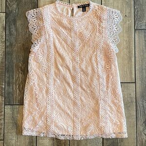 Cable & Gauge Soft Pink Lace Top